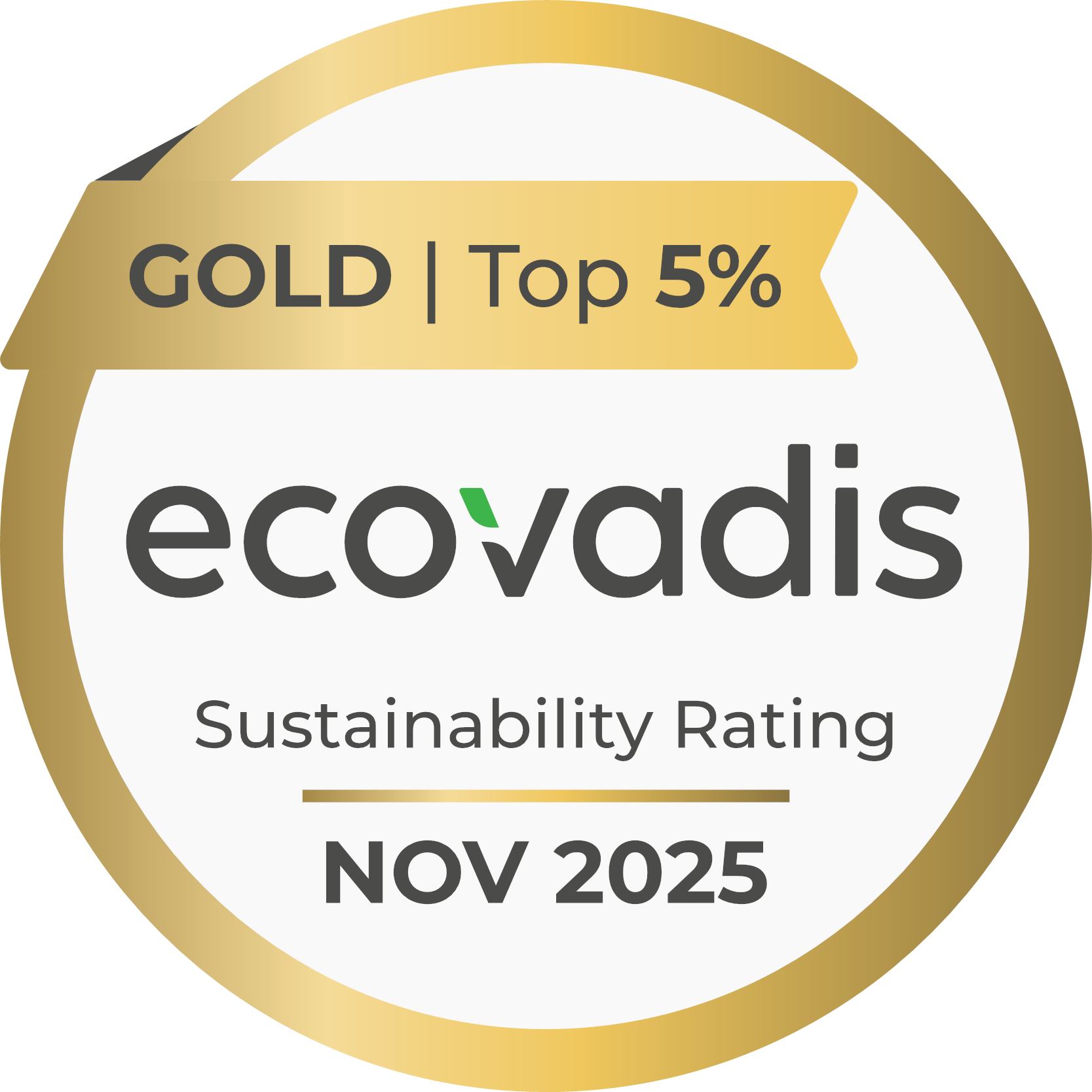Premio EcoVadis Gold Rating 2025 top 5%