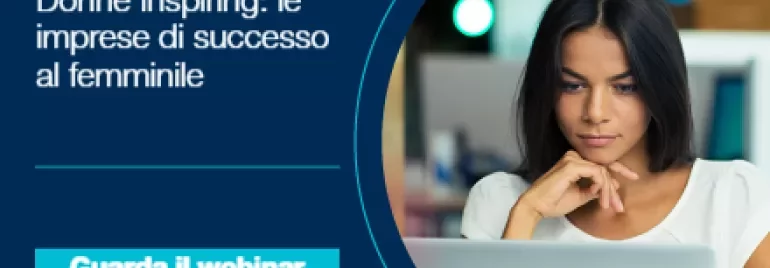Webinar sulle imprese di successo al femminile, con persona che utilizza un laptop.
