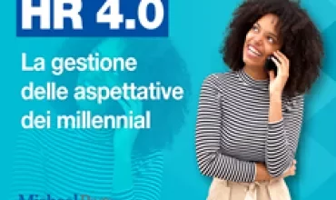Poster con testo HR 4.0 sulla gestione delle aspettative dei millennial.