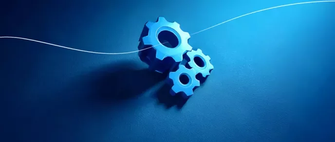 Gear in a blue gradient background